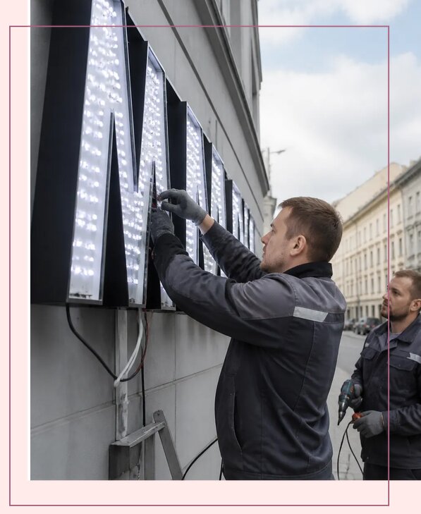 Изготовление и монтаж светодиодных LED вывесок в Белове