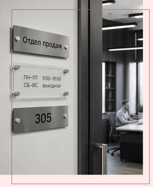 Офисные таблички на дверь в Белове по цене от 5321 р. | Аванза-Блв